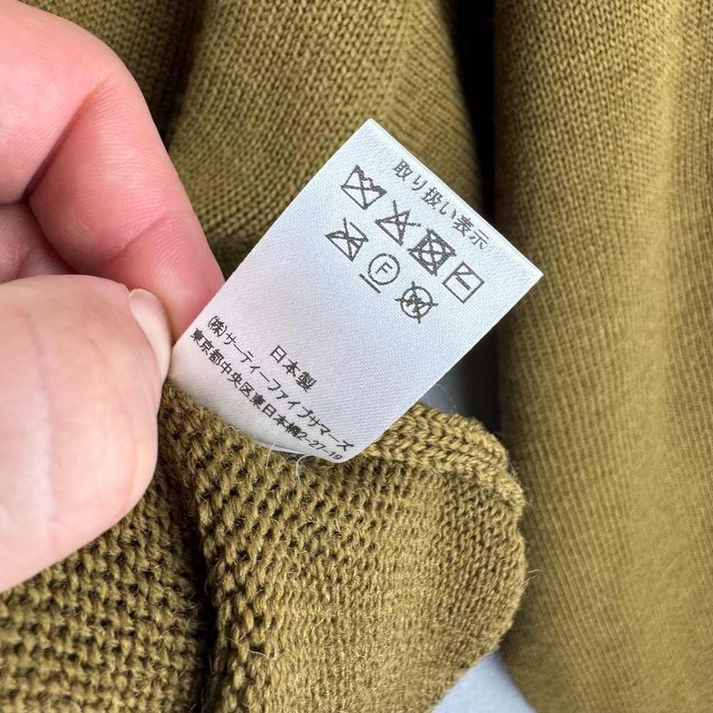 Anatomica Sweater Mens Medium Olive Military Wool Mock Neck Made in Japan - Picture 5 of 11